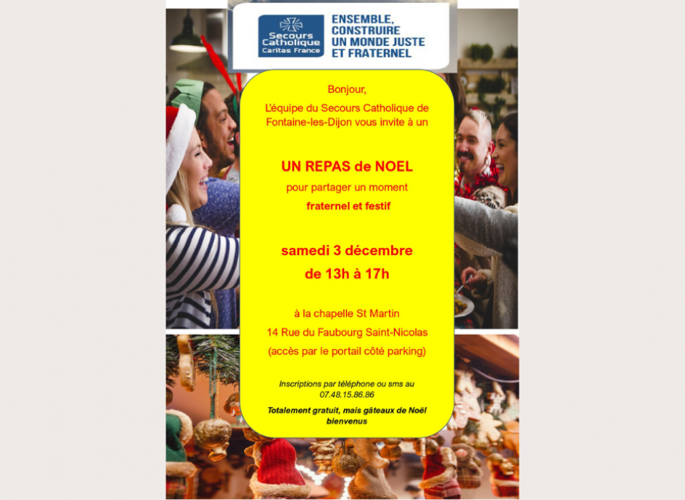 Repas de Noël à FontainelesDijon Délégation de Bourgogne du Secours